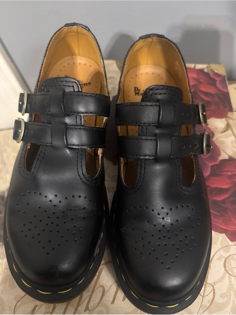 Dr. Martens Black Double-Strap Mary Jane Flats